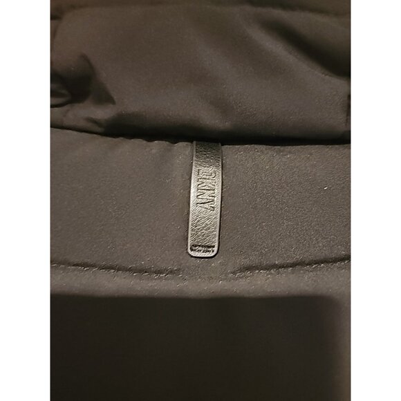 DKNY size SMALL Bib Front Puffer winter Jacket Womens Black coat with hood - Picture 7 of 12